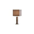 Modern Minimalist Table Lamp With Square Brown Lampshade And Stacked Square Base 3d model