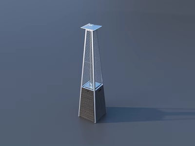 Modern Industrial Equipment Tower With Metallic Grid Structure And Steel Frame 3d model