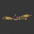 Luxury Gold Jewelry Collection Featuring Purple Crown And Ornate Decorative Designs