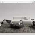 Modern sofa coffee table combination 3d model