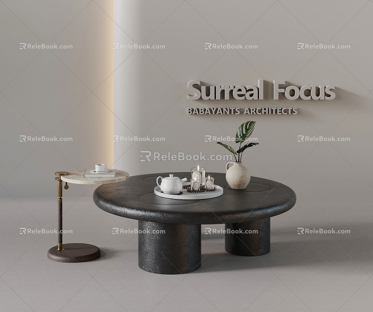 06 Tea Table Middle and Ancient Style Tea Table Ornaments 3d model