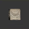 Intricately Carved Square Decorative Sculpture Featuring Floral And Fruit Patterns Art