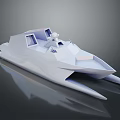 Advanced Modern Streamlined Catamaran Vessel With Sleek Hull And Cockpit Design