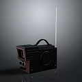 Vintage Black And Brown Portable Weapon Featuring Handle And Antenna Structure