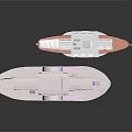 Two Different Ship Models Displayed On Dark Background