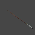 Traditional Ancient Spear Weapon With Wooden Shaft And Sharp Metal Head
