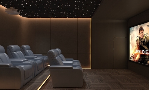 Modern AV Room Simple Technology Home Theater Private Cinema Light Luxury 3d model