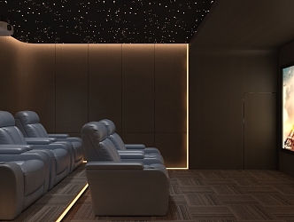 Modern AV Room Simple Technology Home Theater Private Cinema Light Luxury 3d model