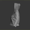 Casual Gray Hoodie With Zipper Front Contrast Sleeves And Knit Fabric For Everyday Wear