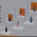 Chinese Style Game Movie Characters with Various Costumes Displayed on White Shelves Number 09