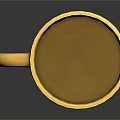 Golden Textured Mug With Handle And Shiny Finish On Black Surface
