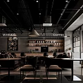 Modern Café Exterior Design With Glass Windows Signboard And Entrance Area