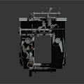 Industrial Equipment Featuring Metal Frame Complex Pipe System Valves And Gauges