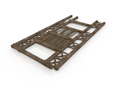 Wooden Frame Structure With Geometric Design And Intersecting Slats In Natural Texture 3d model