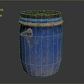 Hardware Tools Blue Storage Bucket With Black Lid Orange Rim And Metal Handle