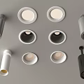 Modern Downlights and Spotlights with Various Styles White Gray Black Cylindrical Round Shapes