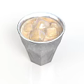 Refreshing Chilled Iced Drink In Metallic Cup With Ice Cubes