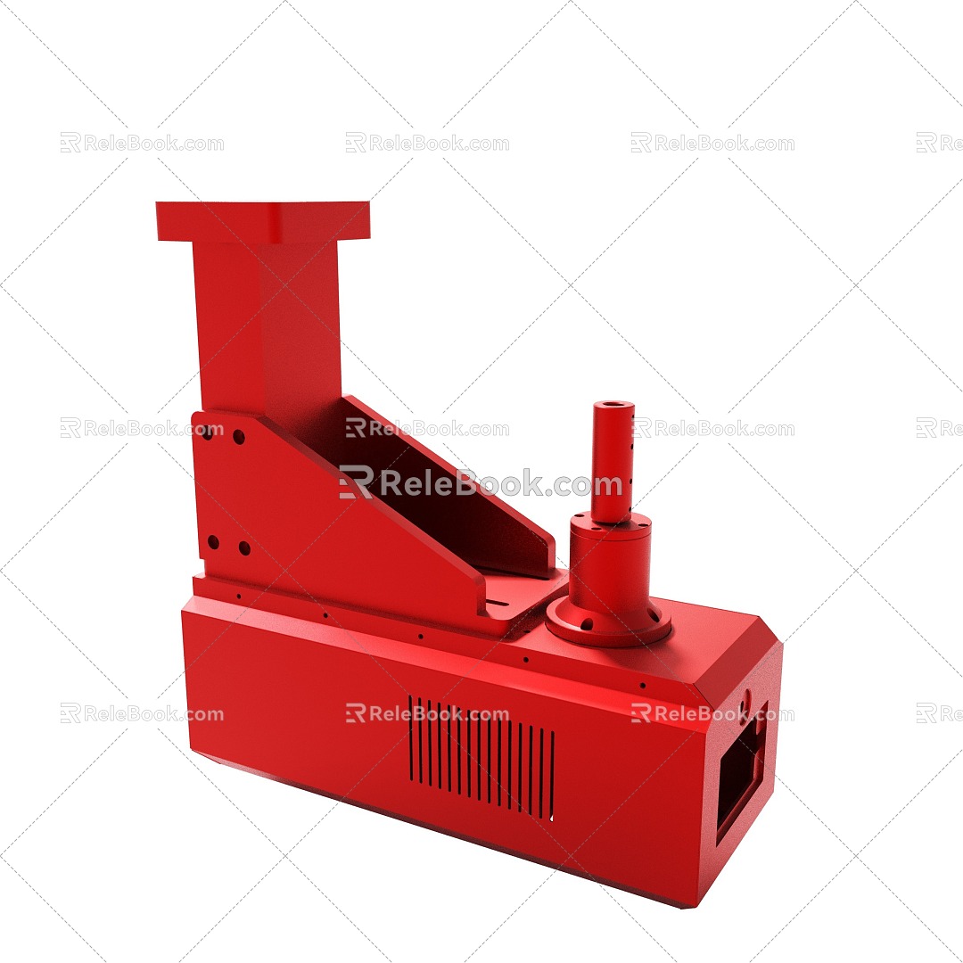 Special JWZ central drive worm gear mud scraper reducer jack red painted metal lifting platform assembly for sludge thickening tank 3d model