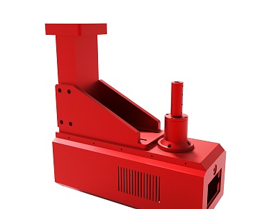 Special JWZ central drive worm gear mud scraper reducer jack red painted metal lifting platform assembly for sludge thickening tank 3d model