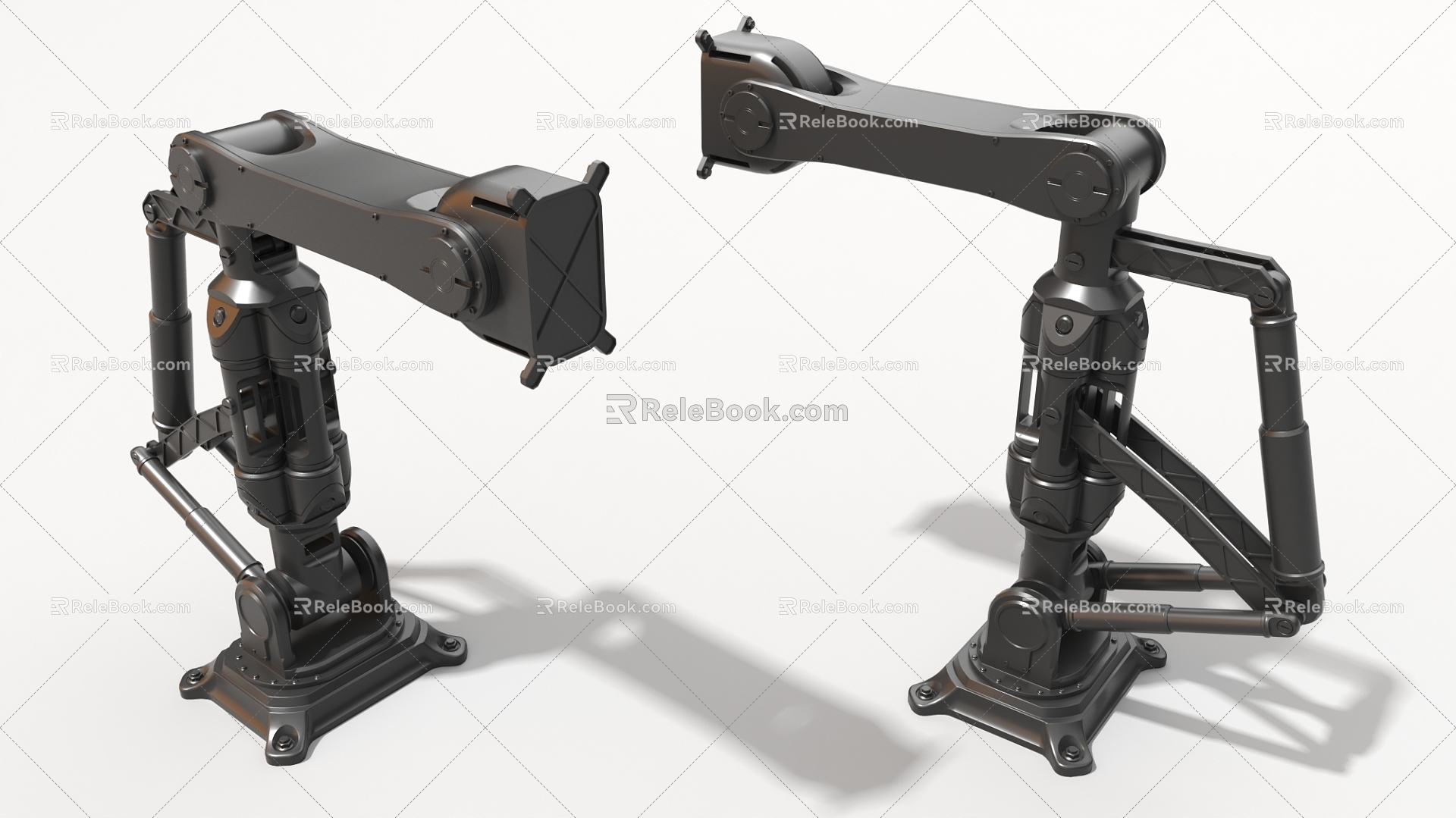 Hard surface machinery steel structure joint mechanical arm high-tech industrial parts 3d model