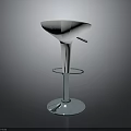 Modern White Bar Stool With Conical Seat Metal Base And Footrest Ring