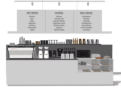 Modern Workbench Coffee Bar Cake Machine Coffee Machine 3d model