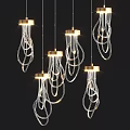 Elegant Modern Chandeliers With Gold Base White Wire Hanging Illuminated Design