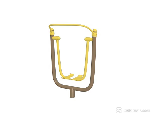 Outdoor Sports Equipment With Yellow Handles Brown Frame And Footrests For Fitness Training 3d model 