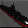 Advanced Military Submarine Weapon With Black Red Hull Modern Naval Design