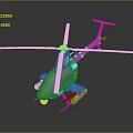 Highly Detailed 3D Render of Modern Helicopter with Rotor and Fuselage Parts