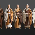 2D Coat Characters Shaolin Abbot Shaolin Temple Eminent Monk Holy Monk Temple Monk Coat Man 3d model