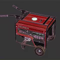 Red Honda Heavy Duty Portable Generator With Black Frame And Wheels