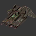 Futuristic Cosmic Spacecraft 0133 With Cockpit Sleek Wings And Metallic Design