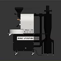 Professional ROAST MASTER Coffee Roaster With Roasting Drum Control Panel And Exhaust Pipe 3d model