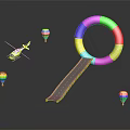 Colorful Ring Slide Playground Equipment Featuring Hot Air Balloons And Toy Helicopter