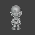 Game Movie Character Design With Blue Hair Black Star Hat Yellow Jacket White Blue Shoes