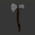 Classic Weapon Axe With Polished Metal Head And Smooth Wooden Handle Design