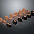 Various Colored Storage Boxes In Brown Black And Transparent For Home Organization