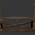 Handmade Wooden Cart Constructed With Sticks And Planks In Simple Design