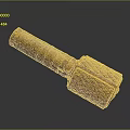 Antique Brown Cannon Weapon With Diamond Patterned Surface And Rustic Design