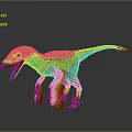 3D Rendered Dinosaur Model With Orange Brown Color Open Mouth And Sharp Teeth