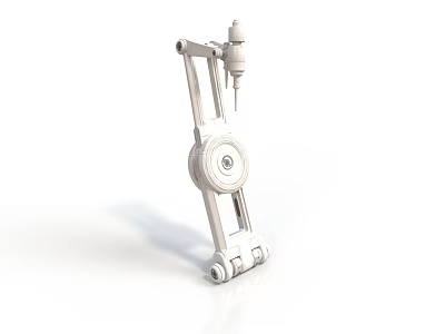 White Industrial Robotic Arm Equipment With Mechanical Rotating Components 3d model