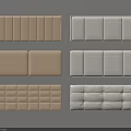Upholstered Wall Panel Designs In Beige Light Gray With Various Stitch Patterns For Modern Interior 3d model