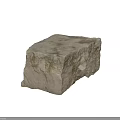 Authentic Natural Stone Block Featuring Rough Surface Texture And Organic Mossy Details