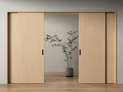 Modern Solid Wood Sliding Door Sliding Door Partition Door Study Door Balcony Door Invisible Door Sliding Door 3d model