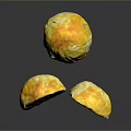 Delicious Egg Yolk Pastry With Golden Crust Cut Open Revealing Rich Filling