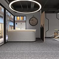 Contemporary Fitness Gym With Glass Partitioned Workout Areas Geometric Lighting And Plant Decorated Rest Zones