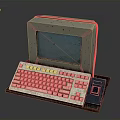 Vintage Electronic Computer With Classic Monitor Retro Keyboard And Old School Design