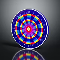 High Quality Dartboard With Colorful Concentric Circles Numbered Segments And Clear Reflection 3d model