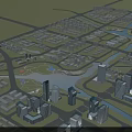 Aerial View Urban Planning with Modern Buildings Roads River and Green Spaces Layout